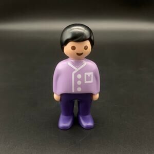 1990 Playmobil 123 Klicky Man Lavender Shirt Purple Pants From Set 6708 Vintage
